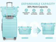 Suitcase Luggage Sets Classic Travel Bags 5 Pieces Sky Blue