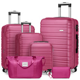 Suitcase Luggage Sets Classic Travel Bags 5 Pieces Rose Pink