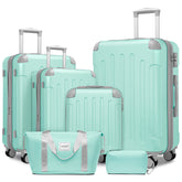 Hardside Luggage Set 6 piece With Duffel & Toiletry Bag Mint Green