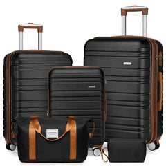 Suitcase Luggage Sets Classic Travel Bags 5 Pieces Black