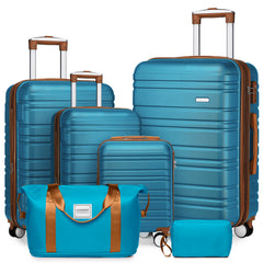 Suitcase Luggage Sets Classic Travel Bags 5 Pieces Blue