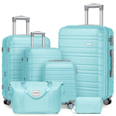 Suitcase Luggage Sets Classic Travel Bags 5 Pieces Sky Blue