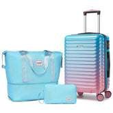Hardside Carry on Luggage Set 3 Piece Cotton Candy