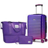 Hardside Carry on Luggage Set 3 Piece Midnight Berry