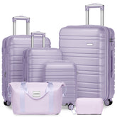Suitcase Luggage Sets Classic Travel Bags 5 Pieces Lavender