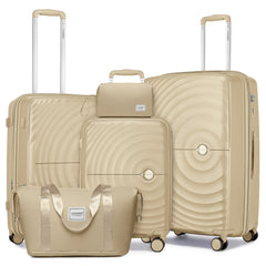 PP Soft Luggage Set 5 Piece With Travel Backpack Khaki