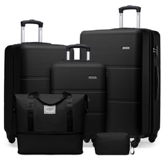 Hard Shell Travel Bags Luggage Carry-on Set Black