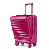 Front Opening Design Larvender 20-inch Carry-On Luggage, Airline Compliant & TSA Lock Included