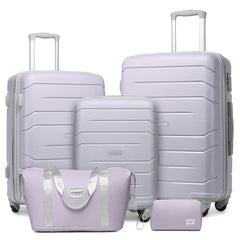 20/24/28 Inch PP Hard Shell Luggage 5 Piece Lavender