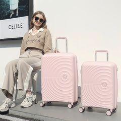 PP Soft Luggage Set 5 Piece With Travel Backpack Pink