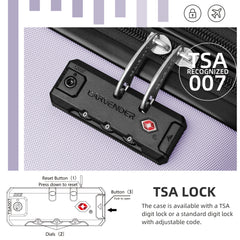 Hardside Luggage Set 6 piece With Duffel & Toiletry Bag Lavender