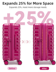 Airline-approved Larvender 20-inch suitcase featuring TSA security lock and collapsible storage design