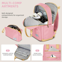 Vintage Luggage Sets 3 Piece Hard Suitcase With Travel Backpack Pink