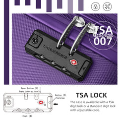 Hardside Luggage Set 6 piece With Duffel & Toiletry Bag Purple