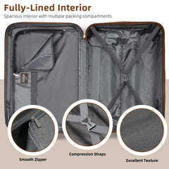 Hardside Luggage Set 6 piece With Duffel & Toiletry Bag Beige