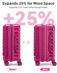 Front Opening Design Larvender 20-inch Carry-On Luggage, Airline Compliant & TSA Lock Included
