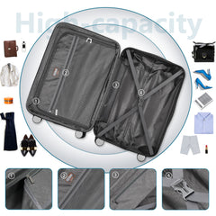 Hard Shell Luggage Set 6 Piece With Duffel & Toiletry Bag Blue