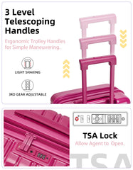 Airline-approved Larvender 20-inch suitcase featuring TSA security lock and collapsible storage design