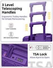 Larvender 20-inch cabin luggage, airline compliant, equipped with TSA lock and collapsible body
