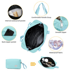 PP Material Hard Side Travel Carry On Vintage Luggage Bags Mint Green