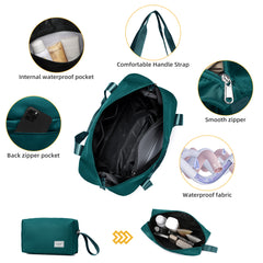 PP Material Hard Side Travel Carry On Vintage Luggage Bags Bottle Green