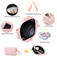 PP Material Hard Side Travel Carry On Vintage Luggage Bags Pink