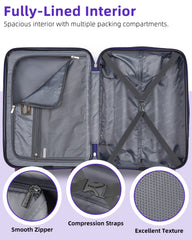 Hardside Carry on Luggage Set 3 Piece Midnight Berry