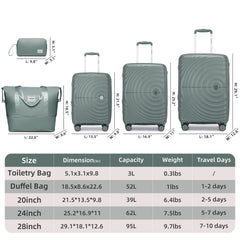 PP Soft Luggage Set 5 Piece With Travel Backpack
