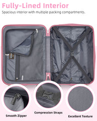 Hardside Carry on Luggage Set 3 Piece Peach Sparkling