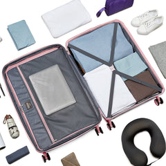 PP Soft Luggage Set 5 Piece With Travel Backpack Pink