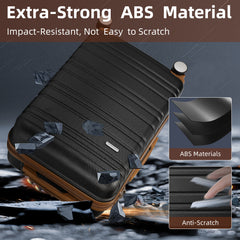 Suitcase Luggage Sets Classic Travel Bags 5 Pieces Black