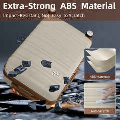Suitcase Luggage Sets Classic Travel Bags 5 Pieces Beige