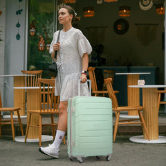 20/24/28 Inch PP Hard Shell Luggage 5 Piece Green