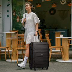 20/24/28 Inch PP Hard Shell Luggage 5 Piece Black