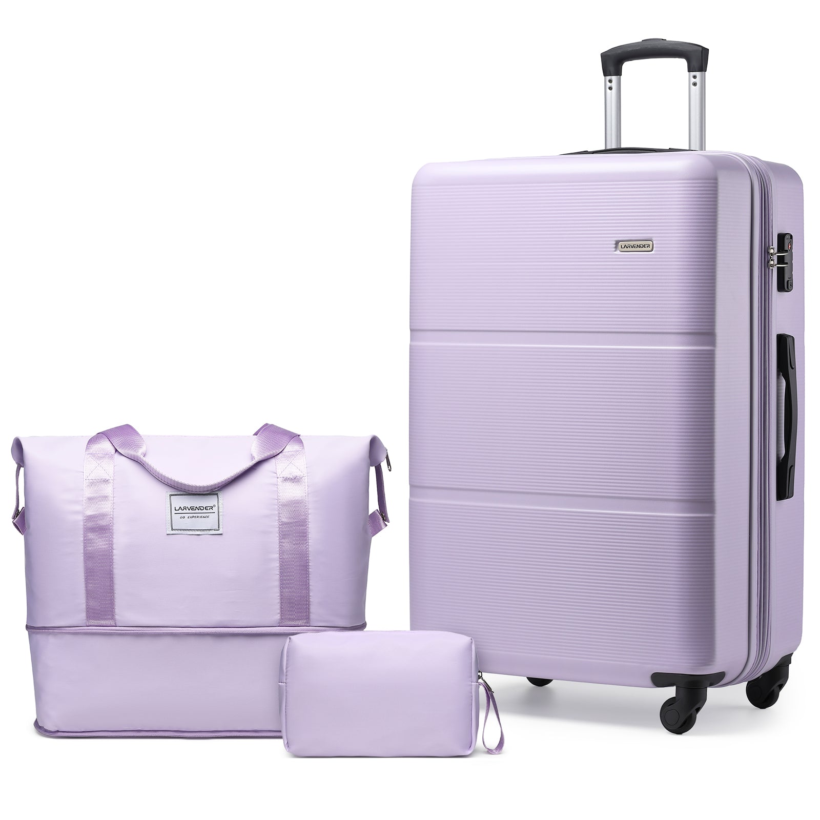 Hard Shell Travel Bags Luggage Carry-on Set Lavender