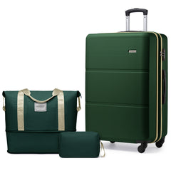 Hard Shell Travel Bags Luggage Carry-on Set Forest Green