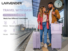 Suitcase Luggage Sets Classic Travel Bags 5 Pieces Lavender
