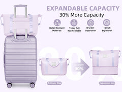 Suitcase Luggage Sets Classic Travel Bags 5 Pieces Lavender