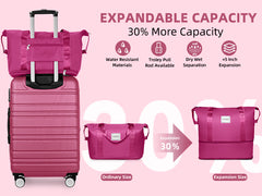 Suitcase Luggage Sets Classic Travel Bags 5 Pieces Rose Pink