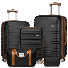 Suitcase Luggage Sets Classic Travel Bags 5 Pieces Black