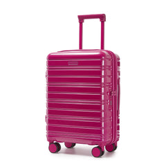Airline-approved Larvender 20-inch suitcase featuring TSA security lock and collapsible storage design