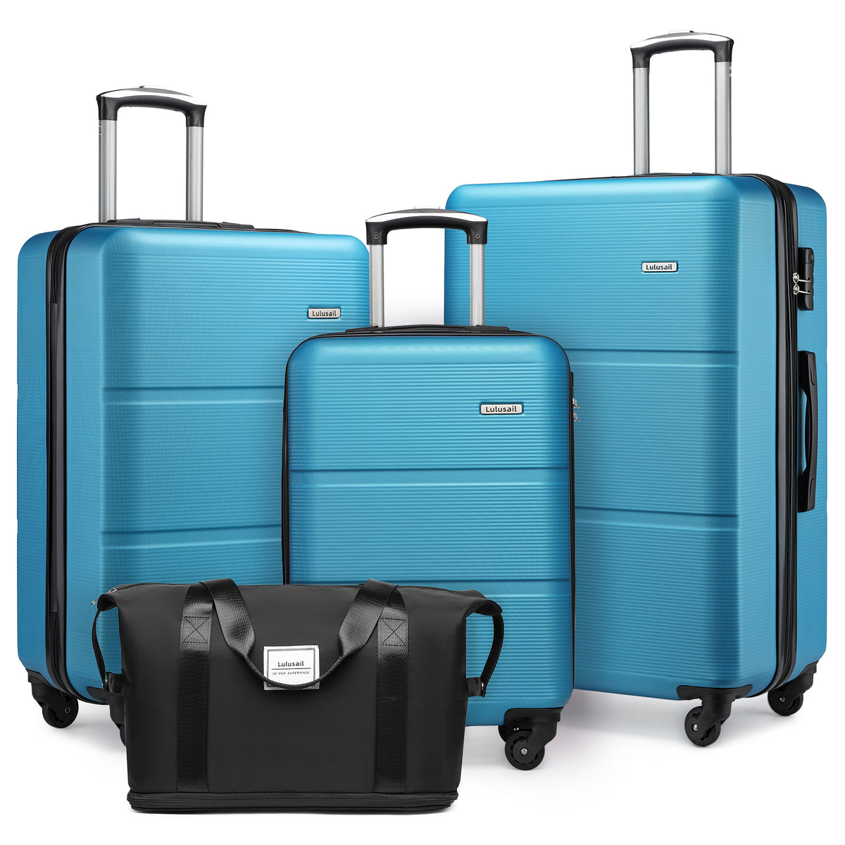 Hard Shell Travel Bags Luggage Carry-on Set Blue