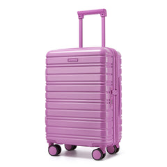 Airline-approved Larvender 20-inch suitcase featuring TSA security lock and collapsible storage design