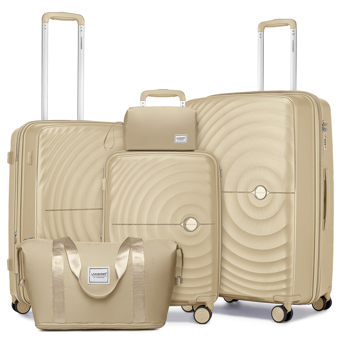 PP Soft Luggage Set 5 Piece With Travel Backpack Khaki