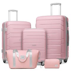 20/24/28 Inch PP Hard Shell Luggage 5 Piece Pink