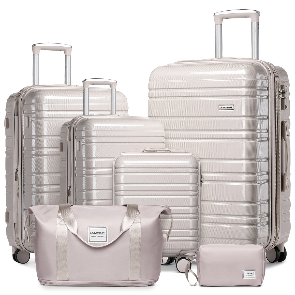 LARVENDER Luggage Sets 6 Piece Hardside Expandable Suitcase with Wheels