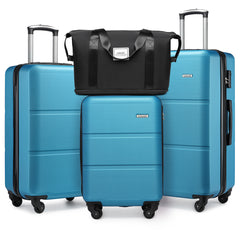 Hard Shell Travel Bags Luggage Carry-on Set Blue