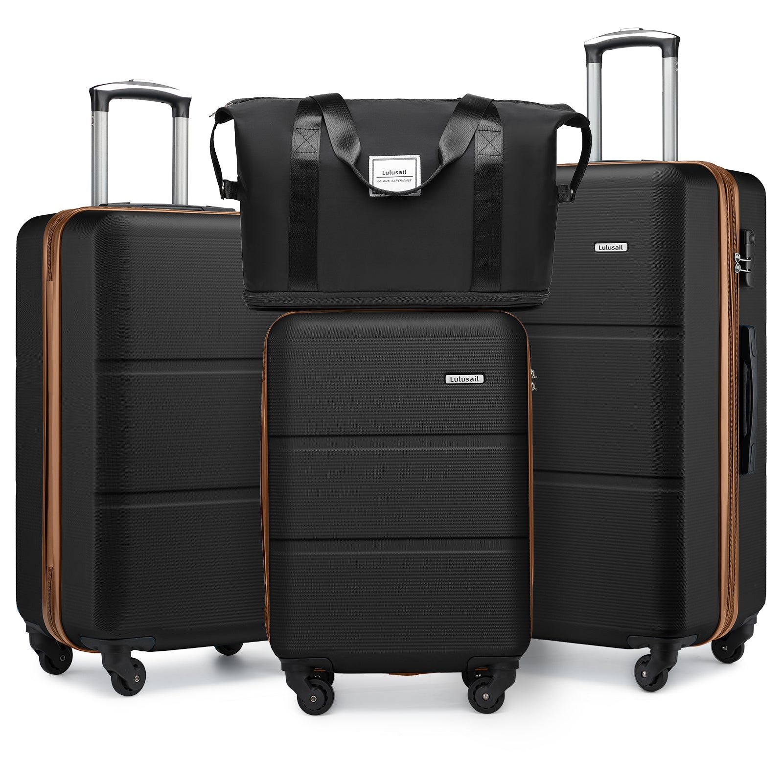 Hard Shell Travel Bags Luggage Carry-on Set Black Blown