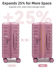 LARVENDER Airline-compliant 20-inch luggage with TSA lock and collapsible design