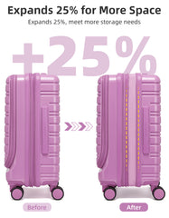 Larvender Front Opening 20-inch Carry-On Luggage, Airline Compliant with TSA Lock